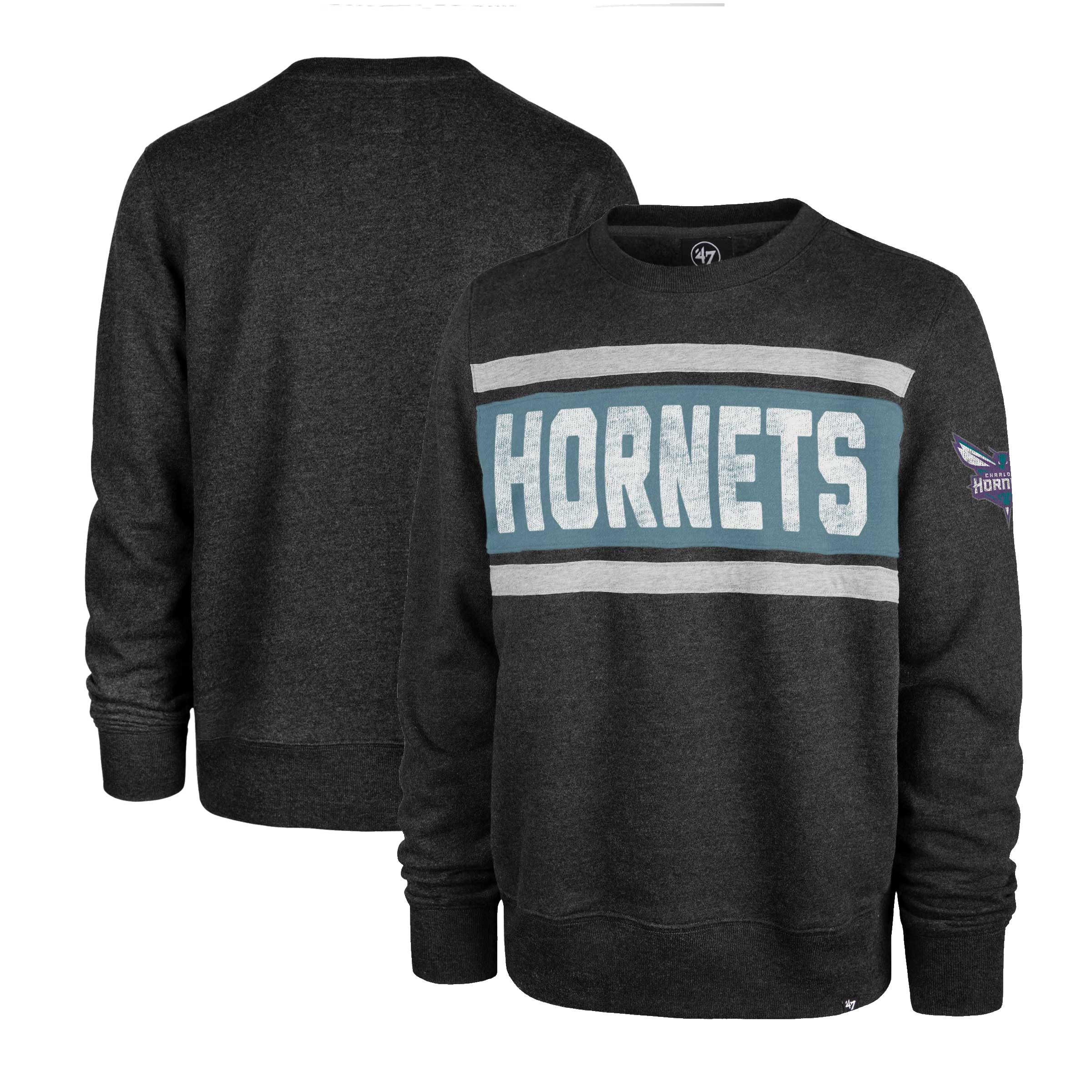 '47 Charlotte Hornets Heather Marvelous Black Tribeca Emerson Pullover Sweatshirt Be the first! Order this trendy jersey ahead of the crowd.