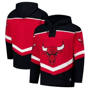 '47 Chicago Bulls Superior Red Oversized Tri Satin Layup Lacer Pullover Hoodie Upgrade your fan gear! Order this premium jersey today.