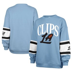 '47 LA Clippers Women's Light Blue 2024/25 City Edition Steadfast Paneled Striking Pullover Sweatshirt Gift idea! Surprise a sports fan with this amazing jersey.