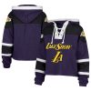'47 Los Angeles Lakers Women's Purple 2024/25 City Edition Superior Cropped Lace Up Enchanting Pullover Hoodie Designed for performance! Get this functional jersey.