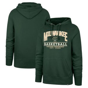 '47 Milwaukee Bucks Unisex Hunter Green Good Call Headline Pullover Hoodie Premium - grade High - demand item! Order this sought - after jersey immediately.