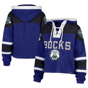 '47 Milwaukee Fabulous Bucks Women's Royal 2024/25 City Edition Superior Cropped Lace Up Pullover Hoodie For the true fans! Secure this authentic jersey now.