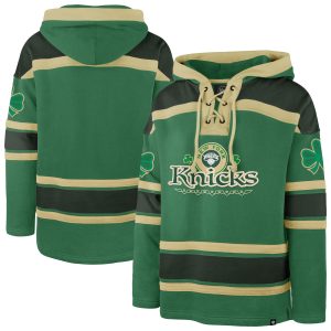 '47 New York Knicks Kelly Green McLucky Exceptional Superior Lace Up Pullover Hoodie Authentic look! Wear this genuine jersey.