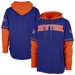 '47 New Fabulous York Knicks Royal Trifecta Shortstop Pullover Hoodie Collectors