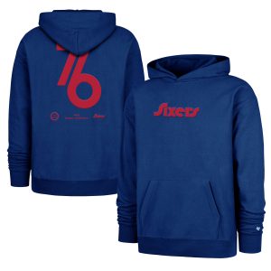 '47 Philadelphia 76ers Royal 2024/25 City Edition Double Crossover Foundation Glamorous Pullover Hoodie Show your dedication! Own this special jersey for your team.