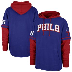 '47 Philadelphia 76ers Sophisticated Royal Trifecta Shortstop Pullover Hoodie Exclusive design! Own a jersey like no other.