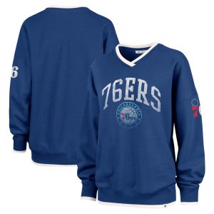'47 Philadelphia 76ers Women's Royal Prime Rise Wax Pack Daze '80s Oversize Pullover Sweatshirt New arrival! Check out this fresh and exciting jersey.