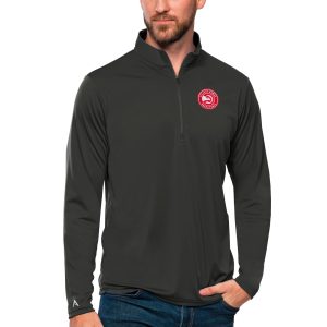 Antigua Atlanta Hawks Phenomenal Charcoal Tribute Quarter Zip Pullover Top Enhance your game - day look! Get this fashionable jersey.