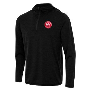 Antigua Atlanta Hawks Heather Black Tidy Quarter Zip Premium - grade Hoodie Collectors