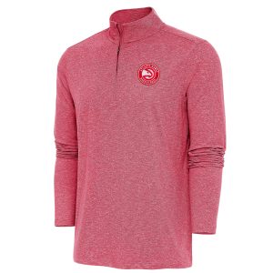 Antigua Atlanta Hawks Heather Marvelous Red Hunk Quarter Zip Pullover Top Designed for performance! Get this functional jersey.