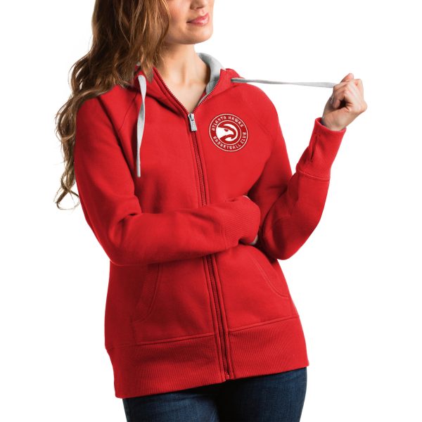 Antigua Atlanta Hawks Women's Red Victory Full Zip Amazing Hoodie Authentic look! Wear this genuine jersey.