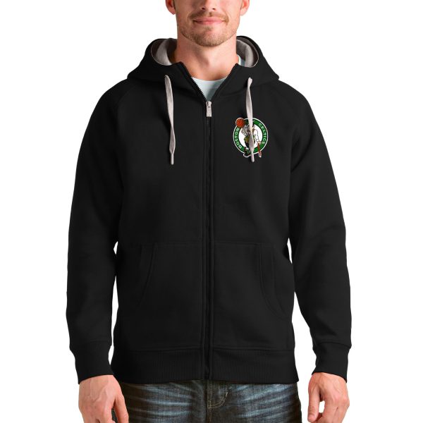 Antigua Boston Celtics Black Logo Victory Full Zip Fantastic Hoodie Experience luxury! Order this high - end jersey.
