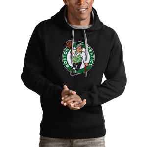 Antigua Boston Celtics Black Dashing Logo Victory Pullover Hoodie Unbeatable style! Get this stylish jersey now.