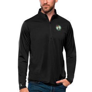 Antigua Boston Celtics Black Tribute Terrific Quarter Zip Pullover Top Team spirit! Show it off with this awesome jersey.