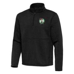 Antigua Boston Celtics Black Refined Twist Quarter Zip Pullover Top Don't be left out! Get this stylish jersey and show your team pride.