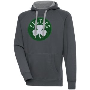 Antigua Boston Celtics Charcoal Victory Pullover Hoodie Notable Retailers