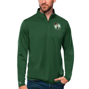 Antigua Boston Celtics Green Team Tribute Quarter Classy Zip Pullover Top Collectors