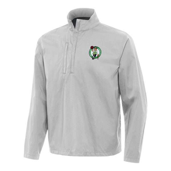 Antigua Boston Celtics Heather Notable Gray Brisk Quarter Zip Windbreaker Limited edition! Don't miss your chance to own this unique jersey.