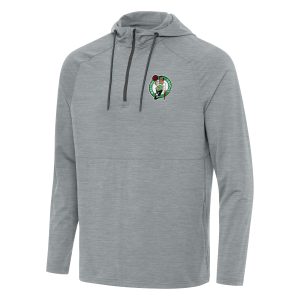 Antigua Boston Celtics Heather Gray Spikes Raglan Quarter Distinguished Zip Hoodie Time - sensitive! Order now before the deal expires.