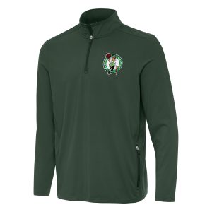 Antigua Striking Boston Celtics Hunter Green Perilous Quarter Zip Sweatshirt Celebrate your team! Order this commemorative jersey.