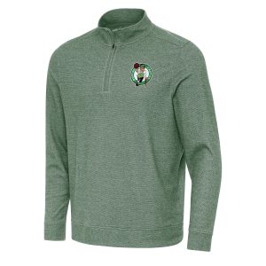 Antigua Boston Celtics Hunter Green Subtle Quarter Striking Zip Sweatshirt Authentic look! Wear this genuine jersey.