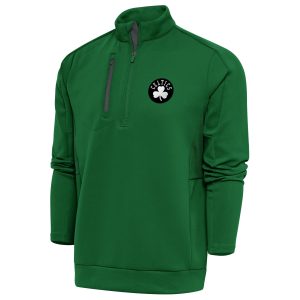 Antigua Boston Celtics Kelly Fabulous Green Metallic Logo Generation Quarter Zip Top Retailers