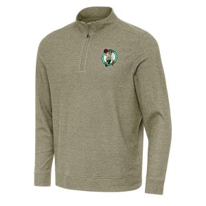 Antigua Boston Celtics Olive Subtle Remarkable Quarter Zip Sweatshirt Time - sensitive! Order now before the deal expires.