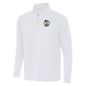 Antigua Boston Celtics White Intent Quarter Zip Fabulous Top Customizable! Personalize this great jersey.