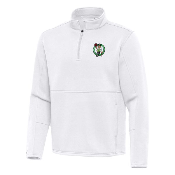 Antigua Boston Celtics Outstanding White Twist Quarter Zip Pullover Top Act fast! Only a handful left. Secure this amazing jersey now.