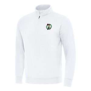 Antigua Boston Celtics Premium White Victory Quarter Zip Mock Sweatshirt Limited edition! Don't miss your chance to own this unique jersey.