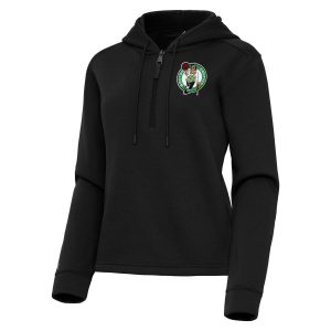 Antigua Boston Celtics Women's Elegant Black Contemporary Quarter Zip Hoodie Stand out from the crowd! Wear this eye - catching jersey.