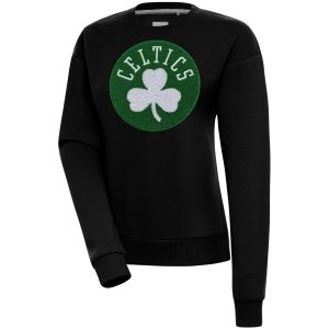 Antigua Boston Celtics Women's Black Victory High - quality Crewneck Pullover Sweatshirt Designed for performance! Get this functional jersey.