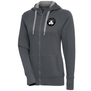Antigua Boston Celtics Women's Charcoal Brushed Enchanting Metallic Victory Full Zip Hoodie Limited edition! Don't miss your chance to own this unique jersey.