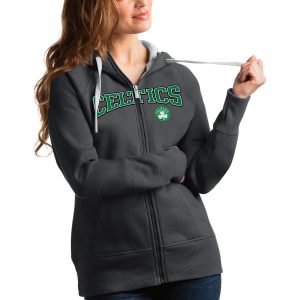 Antigua Boston Celtics Women's Charcoal Team Victory Splendid Full Zip Hoodie Gift idea! Surprise a sports fan with this amazing jersey.
