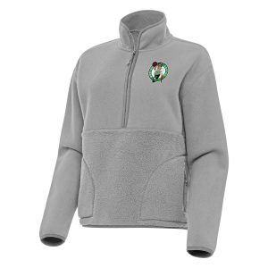 Antigua Boston Celtics Women's Gray Figure Half Zip Pullover Sweatshirt Luxurious Join the elite! Get this exclusive jersey.