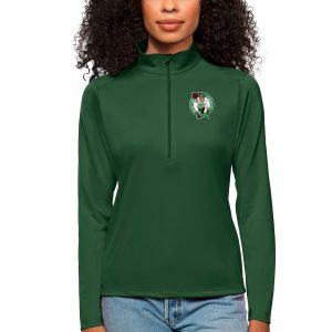 Antigua Boston Celtics Women's Classy Green Tribute Half Zip Top Retailers