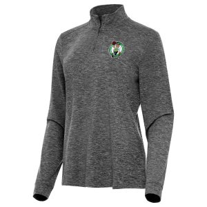 Antigua Boston Celtics Women's Heather Black Mentor Exceptional Quarter Zip Mock Long Sleeve Top Show your dedication! Own this special jersey for your team.