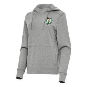 Antigua Boston Celtics Classy Women's Heather Gray Justice Pullover Hoodie Customizable! Personalize this great jersey.