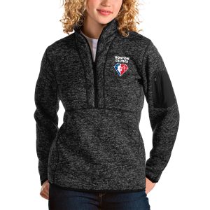 Antigua Boston Celtics Women's Heathered Outstanding Black NBA 75th Anniversary Fortune Quarter Zip Pullover Jacket Celebrate your team! Order this commemorative jersey.