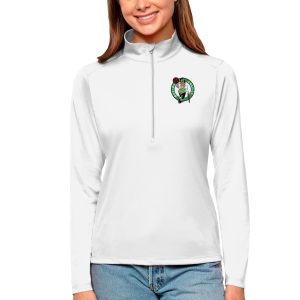 Antigua Boston Luxurious Celtics Women's White Tribute Half Zip Top Exclusive design! Own a jersey like no other.