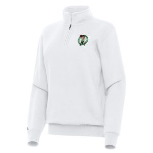 Antigua Boston Celtics Women's White Victory Quarter Zip Admirable Sweatshirt Enhance your game - day look! Get this fashionable jersey.