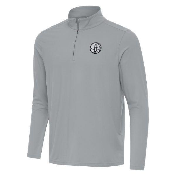 Antigua Brooklyn Nets Gray Intent Quarter Zip Top Elegant Join the elite! Get this exclusive jersey.