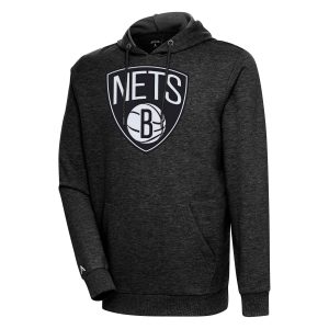Antigua Brooklyn Nets Heather Refined Black Action Pullover Hoodie Retailers