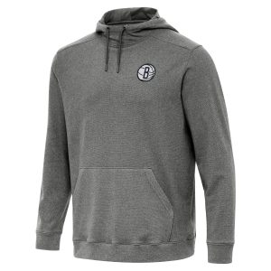 Antigua Brooklyn Nets Heather Prime Black Cloud Pullover Hoodie Collector's item! A rare addition to any collection.
