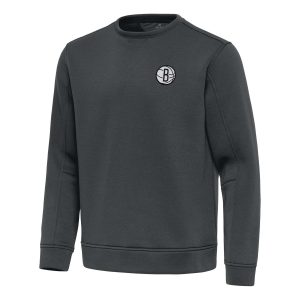 Antigua Brooklyn Nets Pewter Relevant Pullover Sweatshirt Exceptional Time - sensitive! Order now before the deal expires.