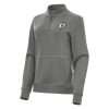 Antigua Brooklyn Delightful Nets Women's Heather Black Crush Quarter Zip Fleece Sweatshirt Show your dedication! Own this special jersey for your team.