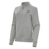 Antigua Brooklyn Nets Women's Heather Gray Crush Sophisticated Quarter Zip Fleece Sweatshirt Limited stock! Be quick and grab this must - have jersey to support your team.