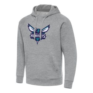 Antigua Charlotte Delightful Hornets Heather Gray Big & Tall Victory Raglan Pullover Hoodie Limited stock! Be quick and grab this must - have jersey to support your team.