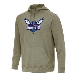 Antigua Charlotte Hornets Heather Olive Captivating Cloud Pullover Hoodie Exclusive design! Own a jersey like no other.