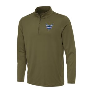 Antigua Striking Charlotte Hornets Olive Reprocess Quarter Zip Top Retailers